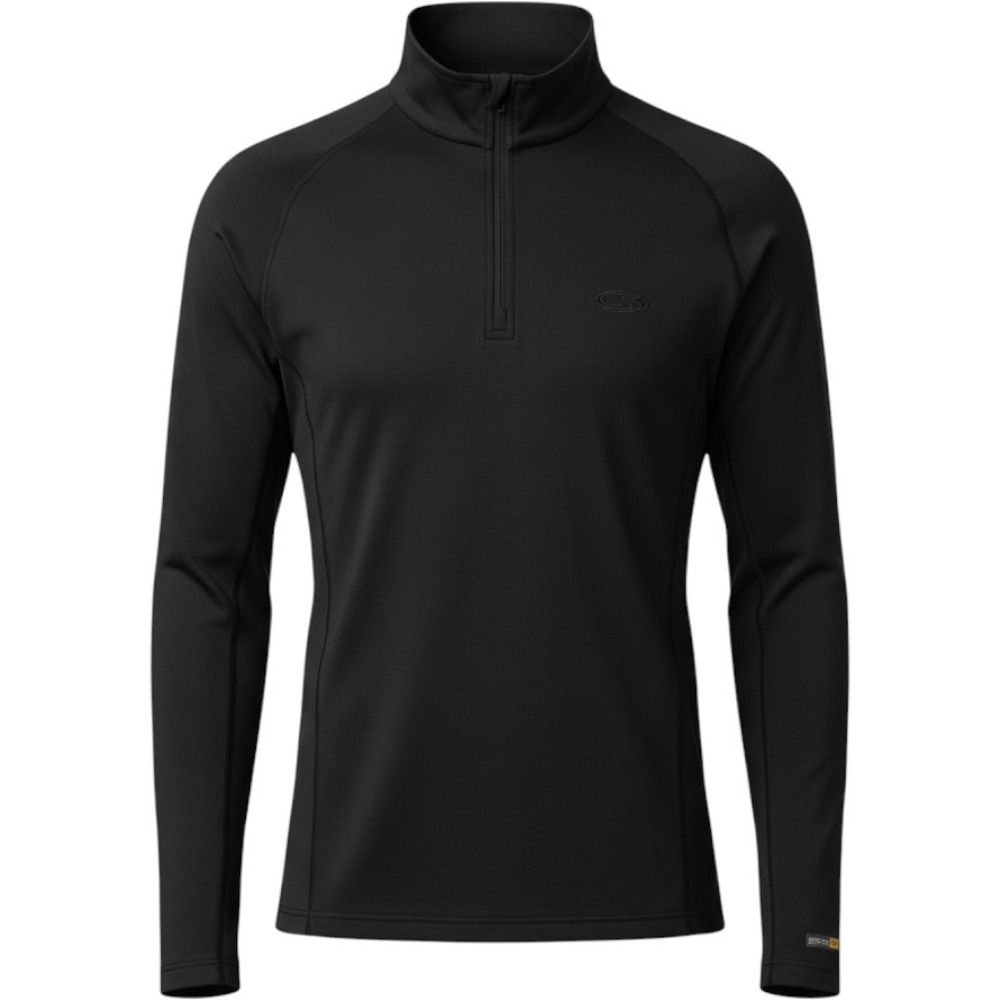 Icebreaker Base Layer Shirt Mens Small Bodyfit 150 Black Merino Wool Half Zip